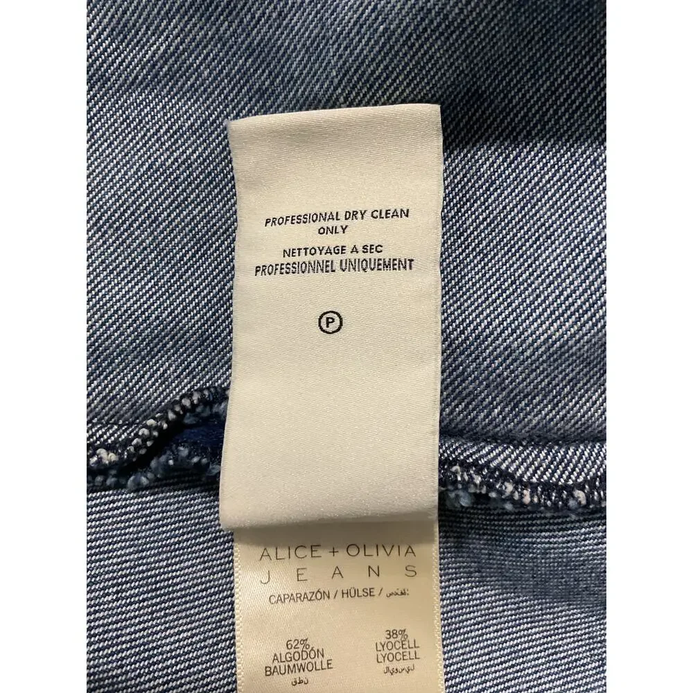 Alice + Olivia Denim Liana Vintage Blue Diana Midi Dress Size 4 - Picture 6 of 6